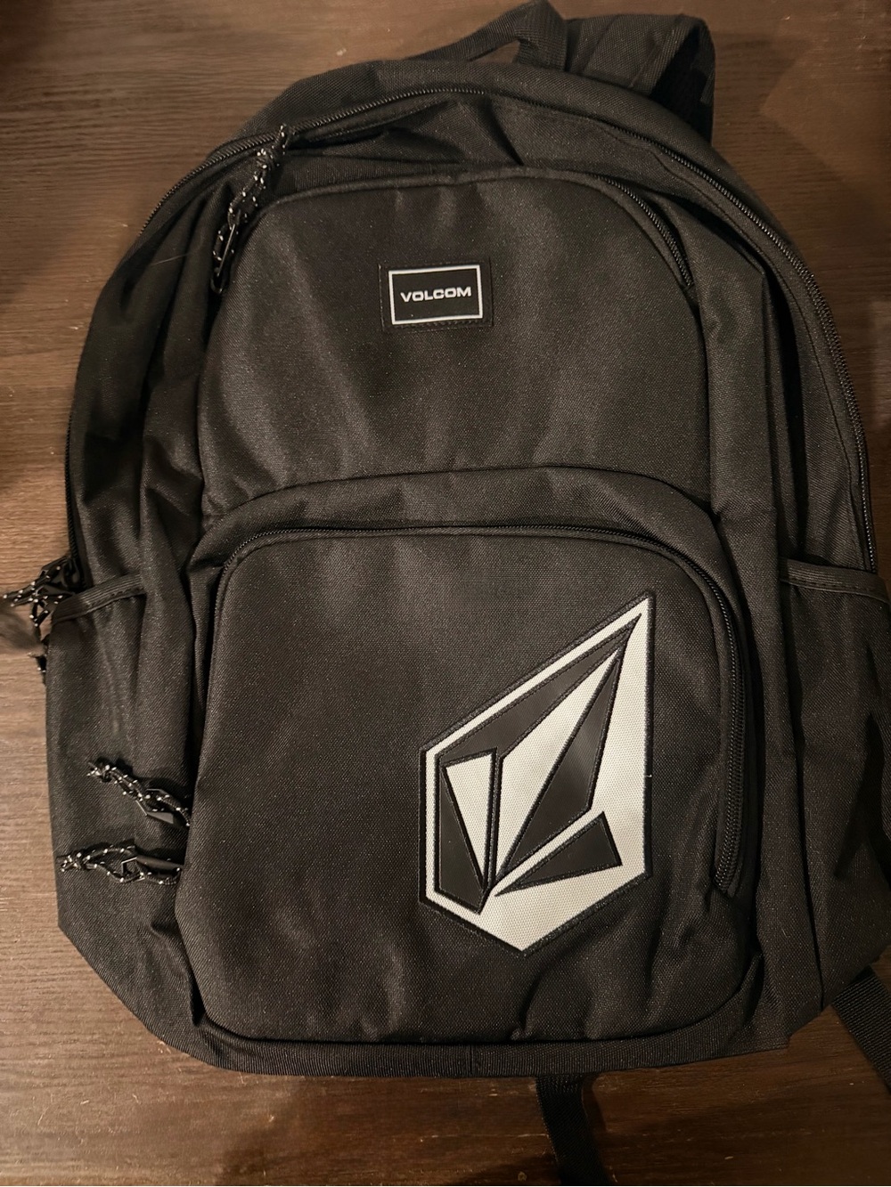 Volcom Black and Gray Men's Backpack with Logo Patch